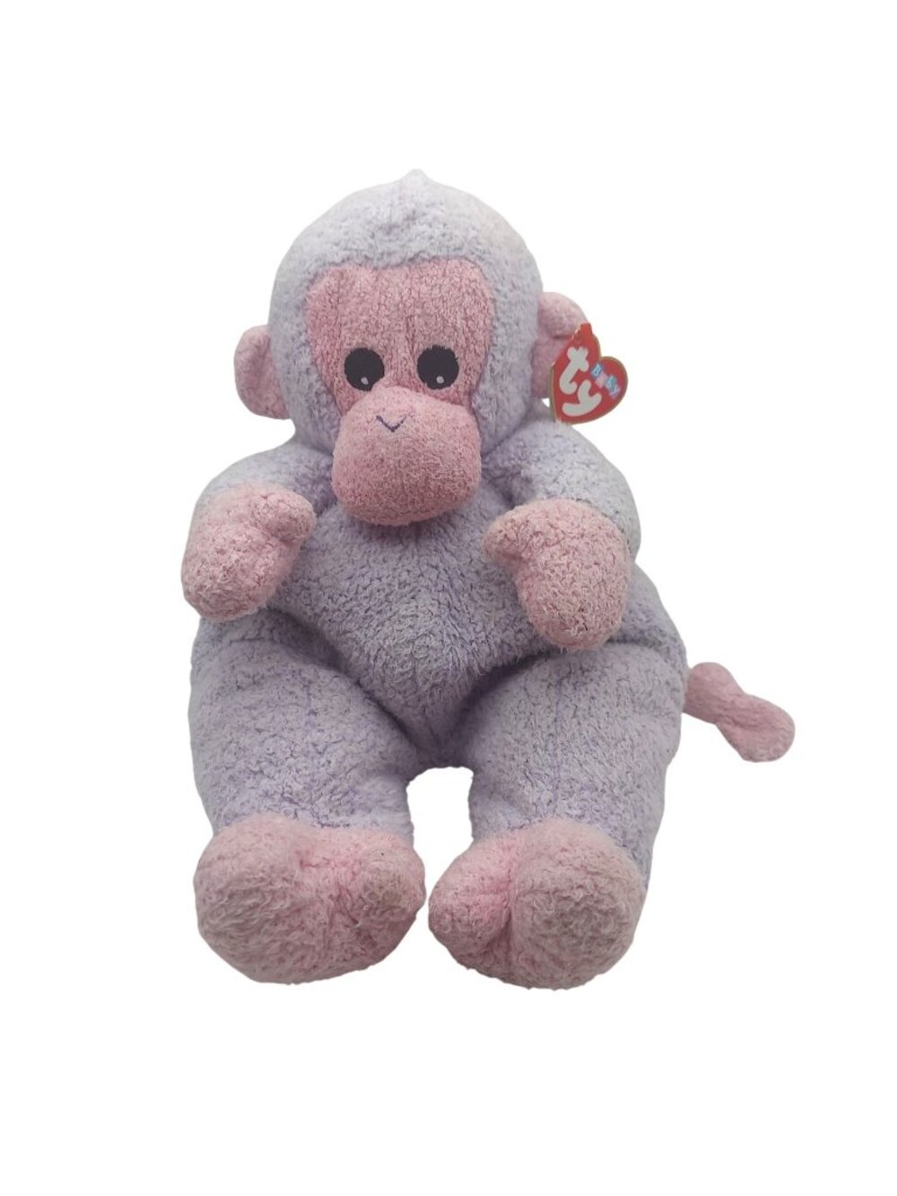 Ty Baby Pillow Pals Monkeybaby Plush Toy Rattles Purple Pink Stuffed Monkey 1999
